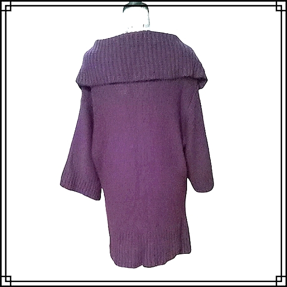 Vintage Tally Ho Oversized Exaggerated Collar Cardigan Sweater Size Lg - Picture 9 of 11